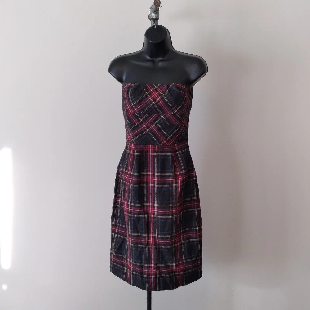 NWT - BITTEN by SJP Tartain Plaid Strapless Midi Dress, si… - Picture 8 of 8
